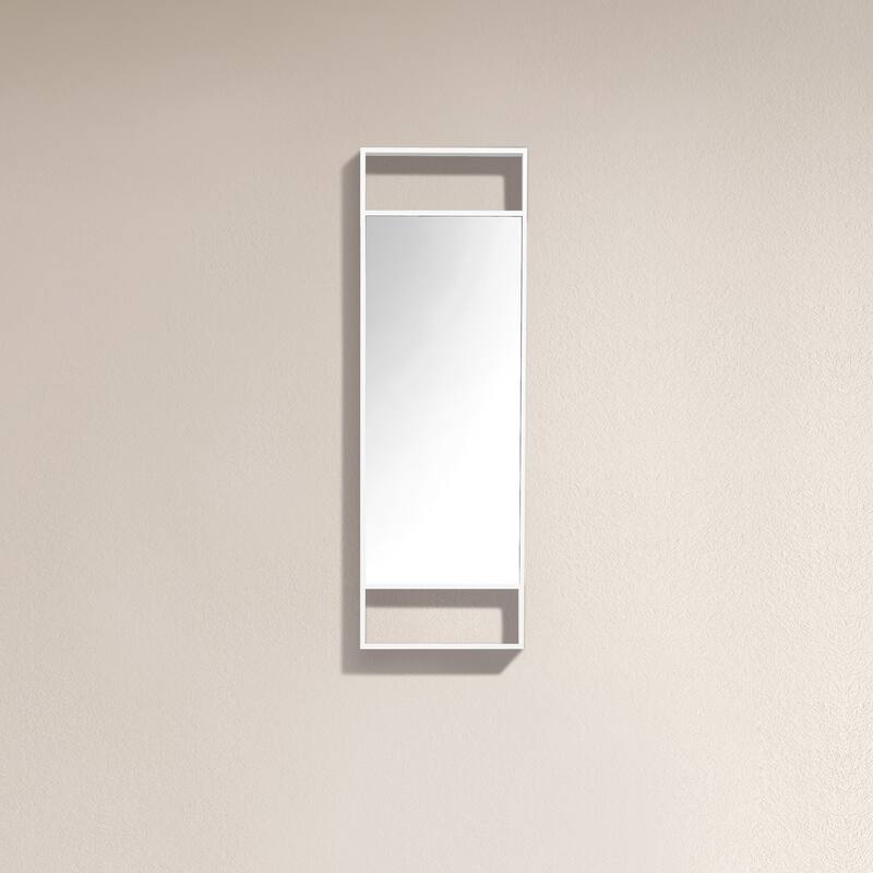 Catton Shelf Mirror - Rectangle 47" High - 16"W x 48"H x 2"D - White