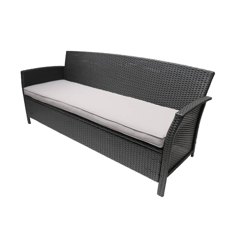 St. Lucia Outdoor Wicker 3 Seater Sofa by Christopher Knight Home
