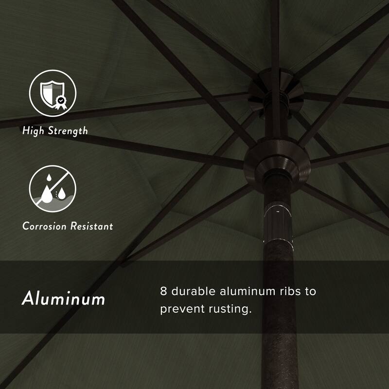 Pompano 9ft Crank Lift Push Button Tilt Round Patio Umbrella by Havenside Home, Base Not Included