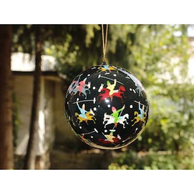 Handmade Christmas Ornaments Hand Painted by Artisan on Recycled Paper - Polo Back - One Size