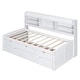 preview thumbnail 7 of 13, Twin Captain Bed with Bookshelves, Drawers & Trundle, White Wash - Easy Assembly
