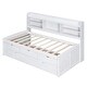 preview thumbnail 7 of 39, Twin Size Wooden Captain Bed with Trundle, Built-in Bookcase, and 3 Spacious Drawers, No Box Spring Needed, Easy Assembly
