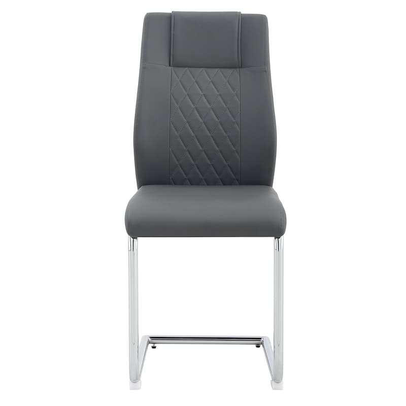 Roomfitters PU Dining Chairs with Metal Legs, Upholstered Side Chairs Set of 4 for Kitchen or Bedroom
