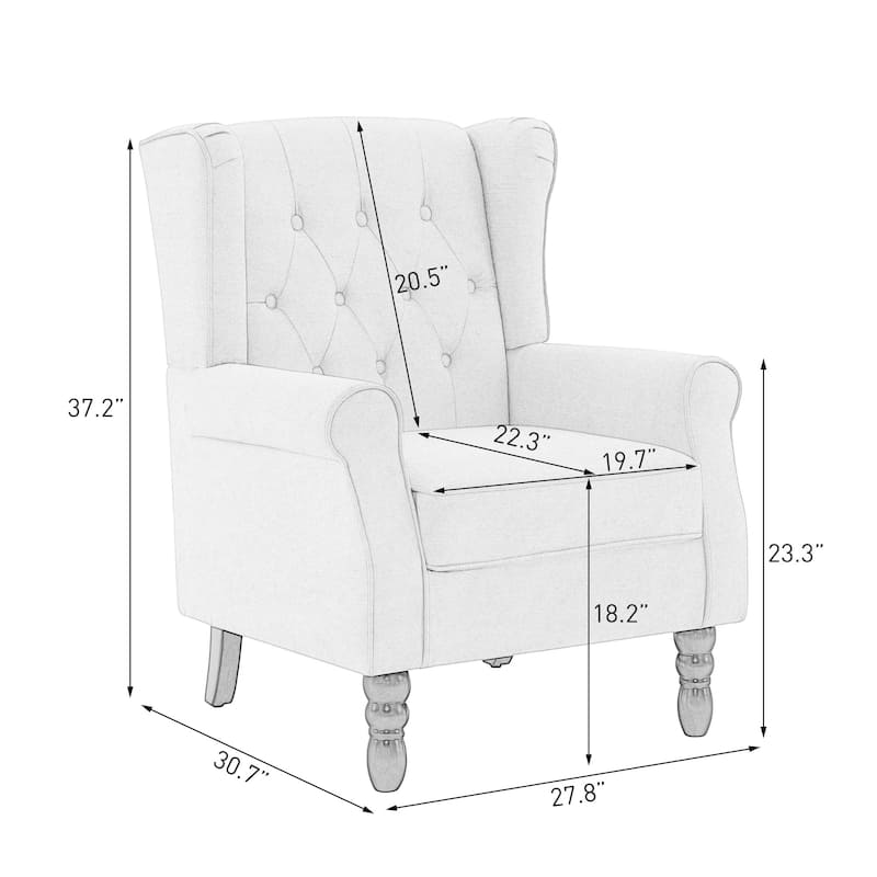 Button Tufted Wingback Upholstered Accent Chairs Set of 2