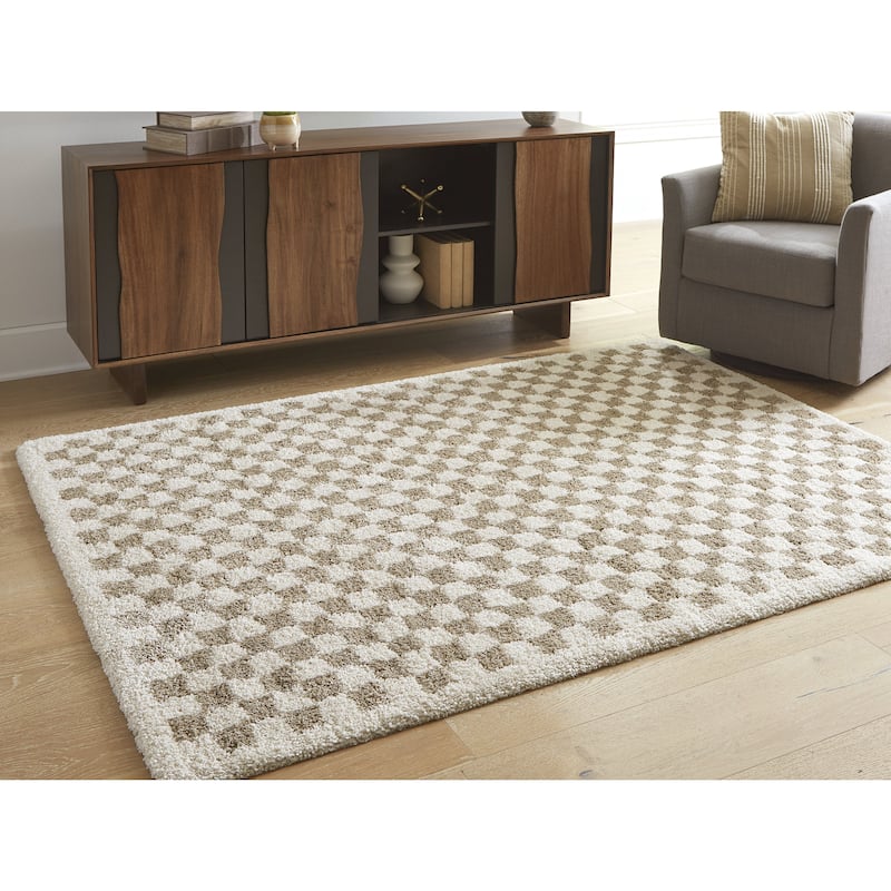 Signature Design by Ashley Karamen Brown/Beige Rug - 63" W x 84" D x 1" H
