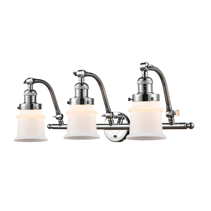 Innovations Lighting Small Canton 3 Light 28" Wide Bathroom Vanity - Polished Chrome / Matte White