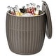 preview thumbnail 12 of 17, Gymax 9.5-Gal Patio Ice Cooler Bucket Cool Bar Table Cocktail Side - 16'' x 17'' Brown