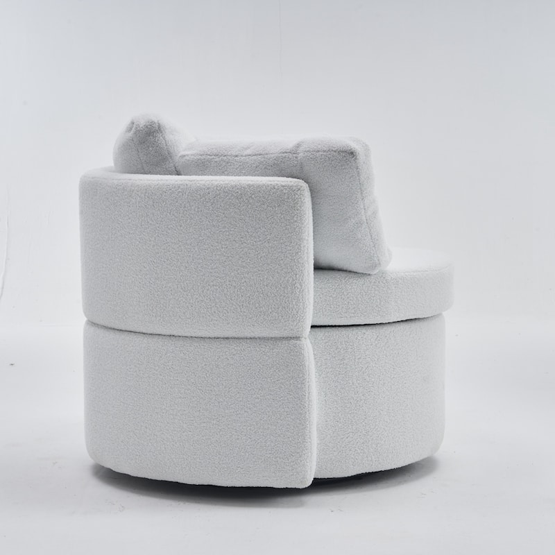 Modern Swivel Storage Chair With Back Cushion For Living Room