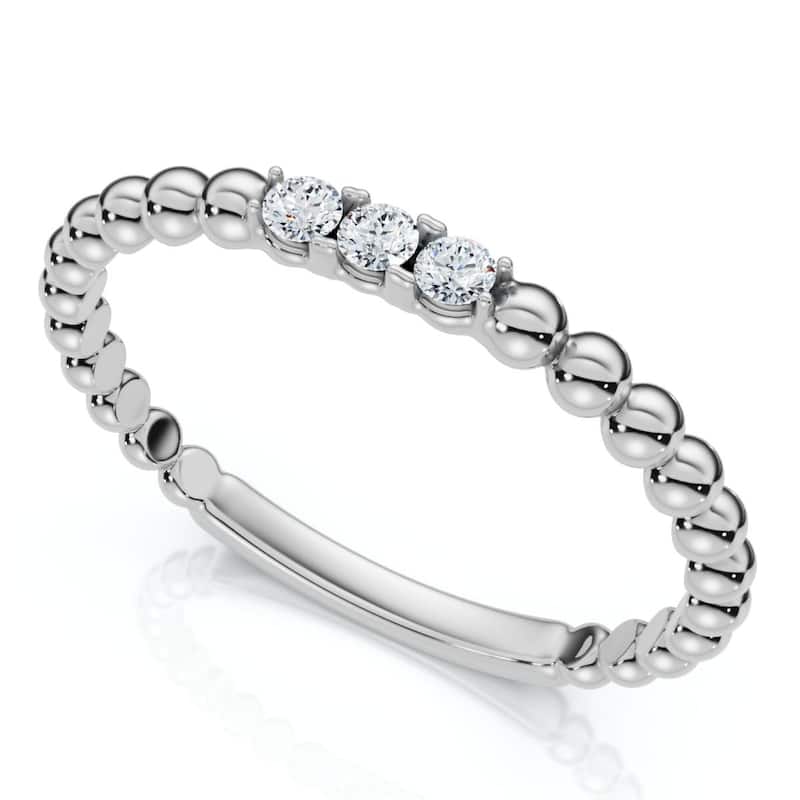 Bliss Diamond Beaded Diamond Stackable Accent Anniversary Ring Lab Grown