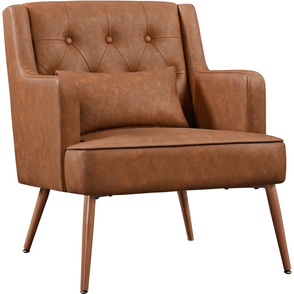 Tufted faux top leather chair