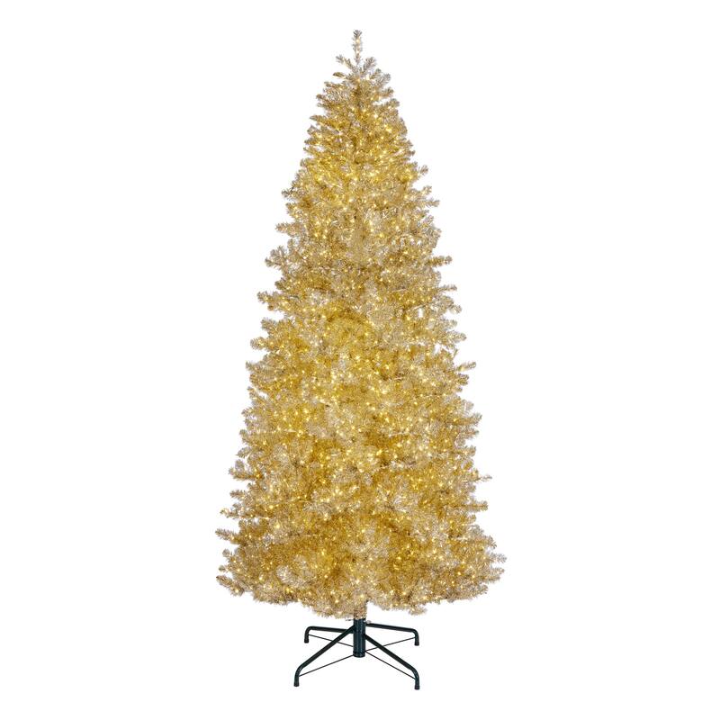 National Tree Company 10 ft. Pre-Lit Christmas Platinum Metallic Tree - 10 Foot