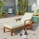 preview thumbnail 12 of 16, Outdoor Solid Wood Chaise Lounge, Patio Reclining Daybed with Wheels