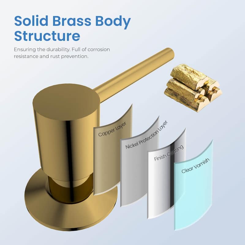 Kitchen Lead Free Solid Brass Construction Soap Dispenser