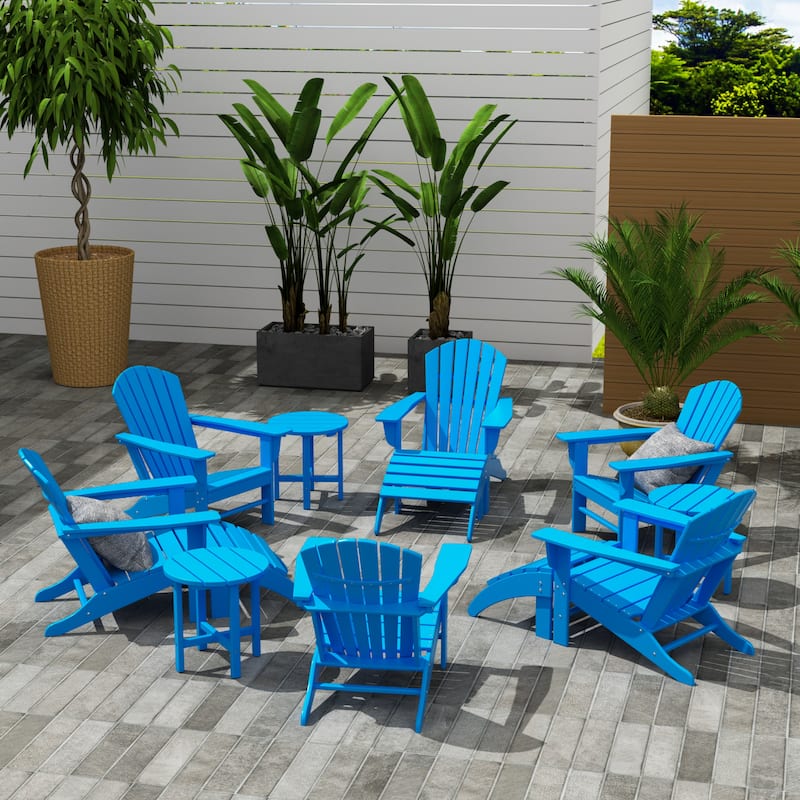 Altura 12-Piece Poly All Weather Adirondack Chair With Ottoman And Side Table