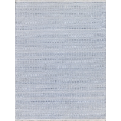 EXQUISITE RUGS Echo Indoor/Outdoor Flatweave PET yarn Light Blue Area Rug.