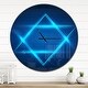preview thumbnail 7 of 7, Designart 'Neon Star of David' Oversized Modern Wall CLock
