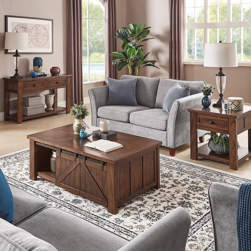 Sheldon Barn Door Coffee Table or Table Set by iNSPIRE Q Classic