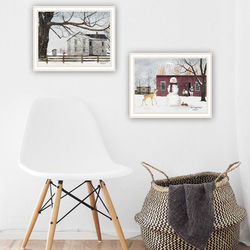 Fashion Decor 4U Country Living Diptych Winter Mural Living Room & Bedroom Decorative Art