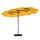 preview thumbnail 30 of 79, MAISON ARTS 15-foot Rectangular Crank Double-sided Outdoor Market Umbrella Solar LED Lighted Patio Umbrella with Base Included