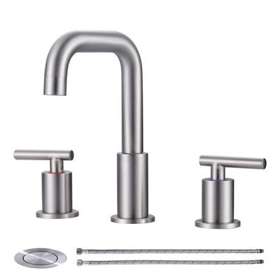 WOWOW 8-inch Dual Handle Widespread Bathroom Faucet