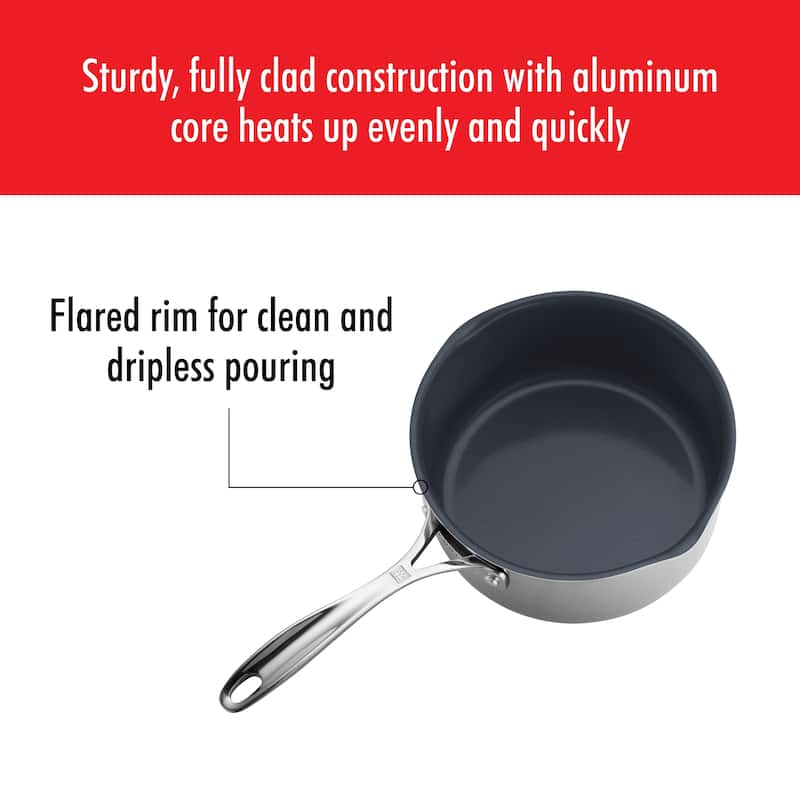 ZWILLING Clad CFX Stainless Steel Ceramic Nonstick Saucepan