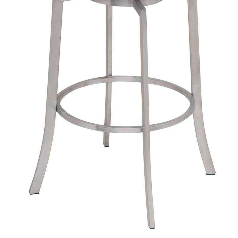 Armen Living Viper Faux Leather and Stainless Steel Swivel Counter Stool