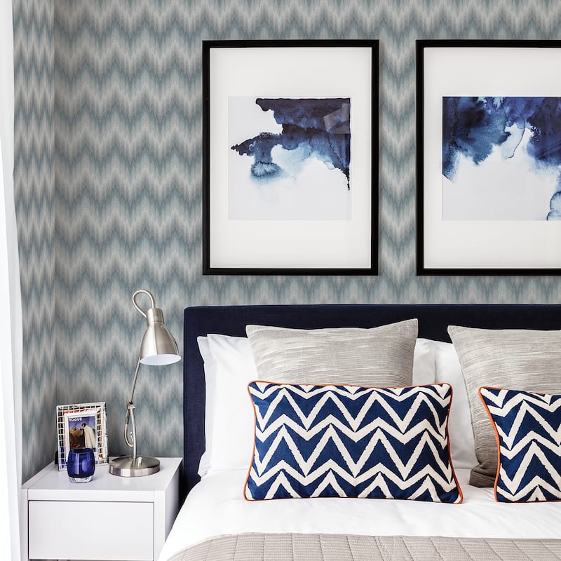 Whistler Slate Ikat Texture Wallpaper