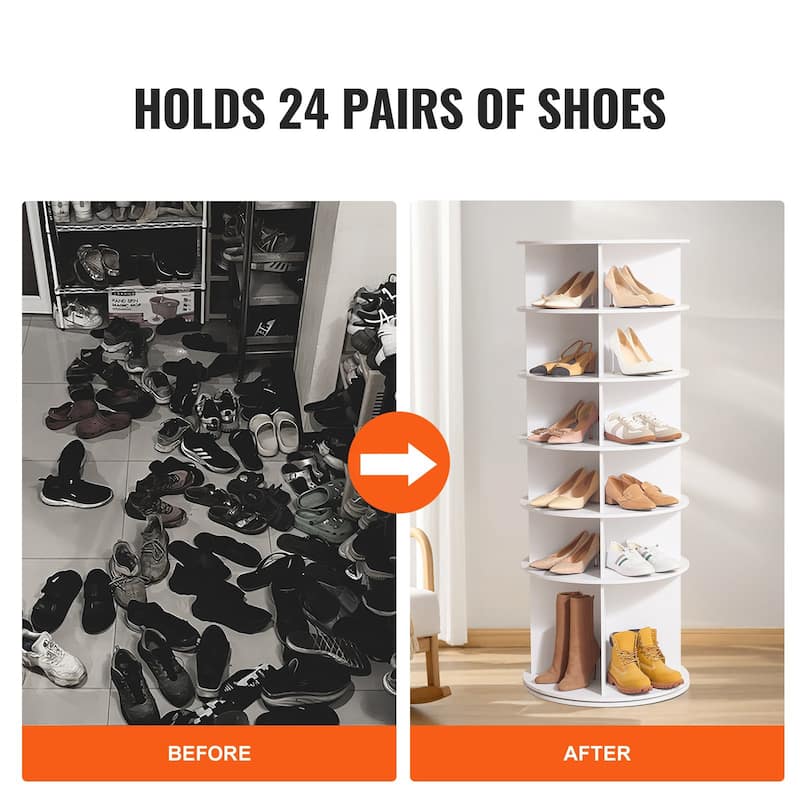 Rotating Shoe Rack Tower 360 Spinning Organizer for Closet or Entryway