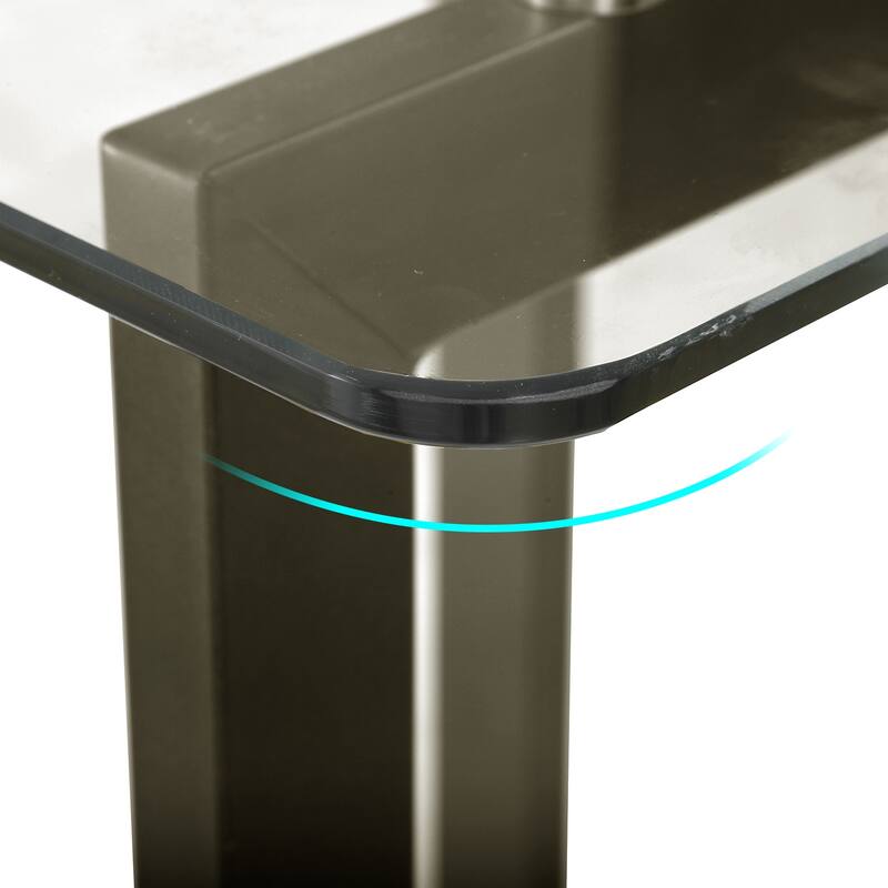 47 in.Tempered Glass Top Gold Base Elegant Dining Table