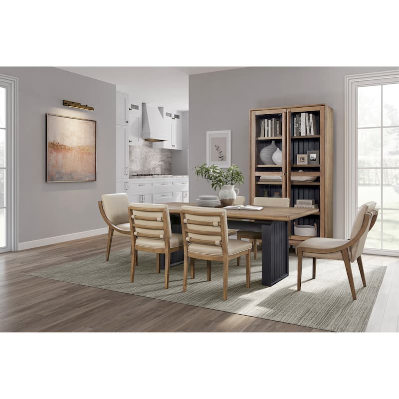 Double Pedestal Table In Latte Finish