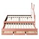 preview thumbnail 20 of 55, Versatility Upholstered Kids Bed with Trundle and 3 Drawers, Embedded LED Lights, Rabbit-Shaped Headboard, No Box Spring Needed