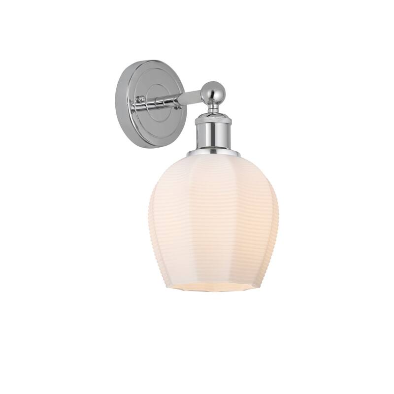 Innovations Lighting 616-1W-11-6 Norfolk Sconce Norfolk 11" Tall Wall - Polished Chrome / Matte White