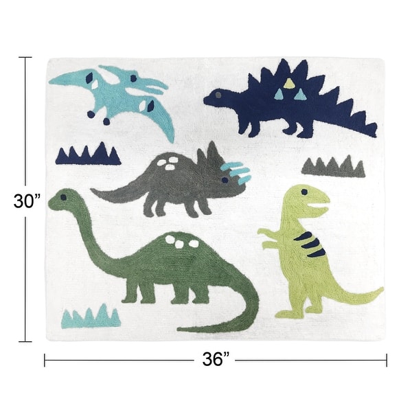 Sweet Jojo Designs Blue and Green Mod Dinosaur Collection Floor Rug