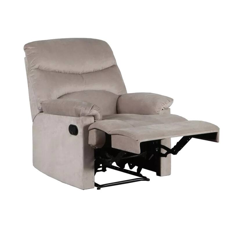Velvet Upholstered Manual Motion Single Recliner