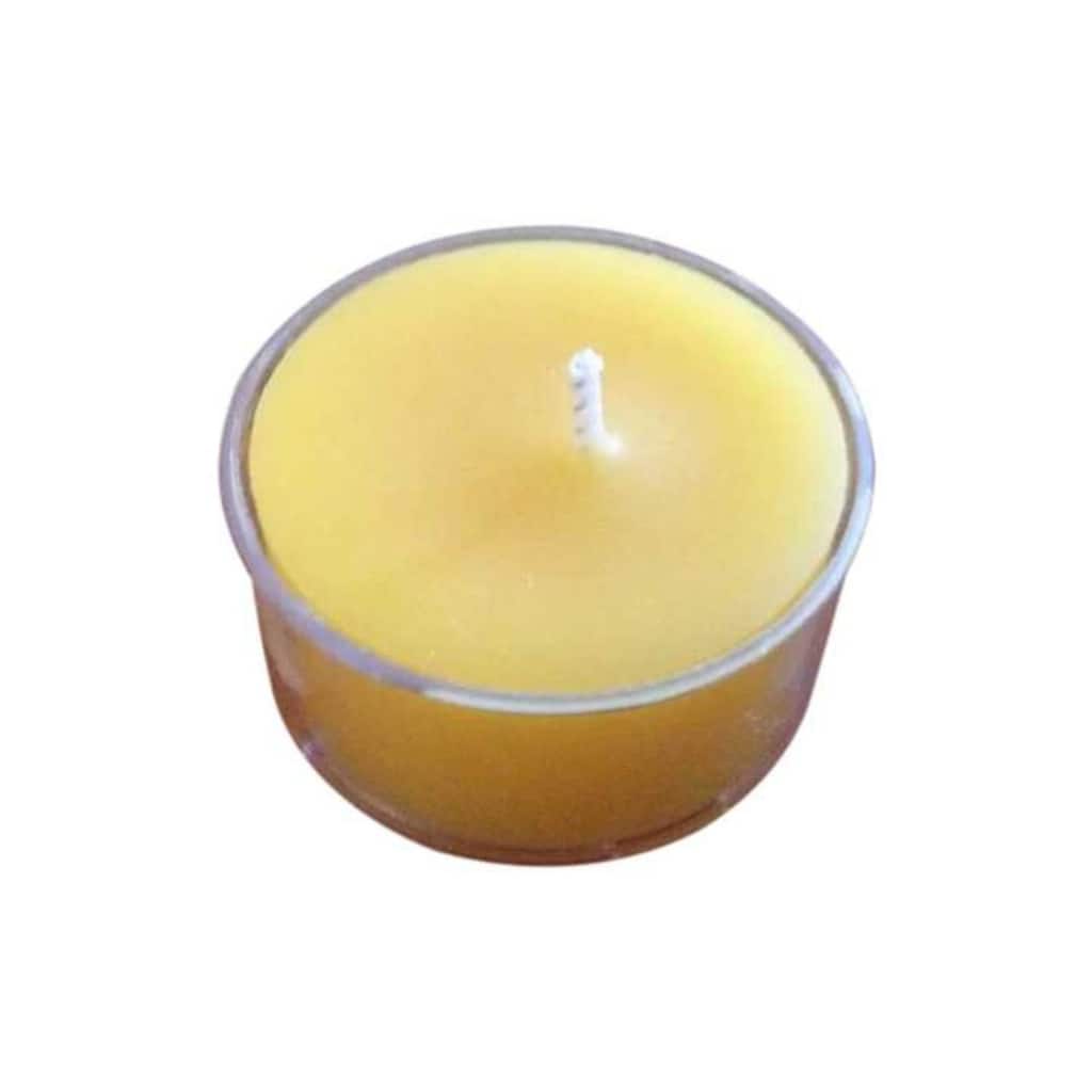 Club Pack of 12 Ivory Beeswax Tealight Candles 5"