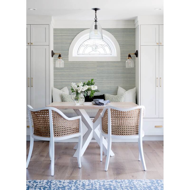 A-Street Prints Kenter Aqua Sisal Grasscloth Wallpaper