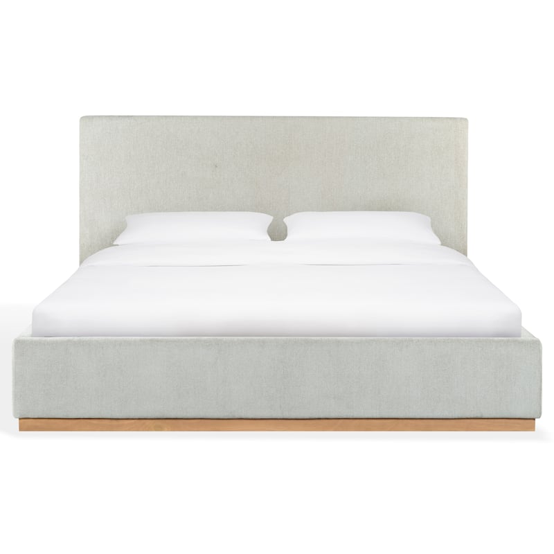 SAFAVIEH Couture Pippin Linen King Bed - Grey/Natural - Queen