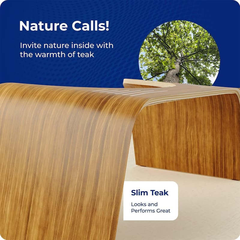 Squatty Potty Slim Teak Toilet Stool, 7 Inch Height, Original Bathroom Wood Stool for Natural Positioning - Brown