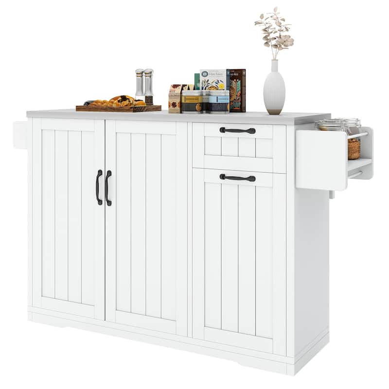 Moasis Rolling Mobile Kitchen Island with Wheels Drop Leaf, Stainless Steel Top