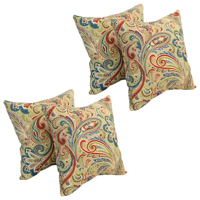 Blazing Needles 17-inch Square Polyester Outdoor Throw Pillows (Set of 4)