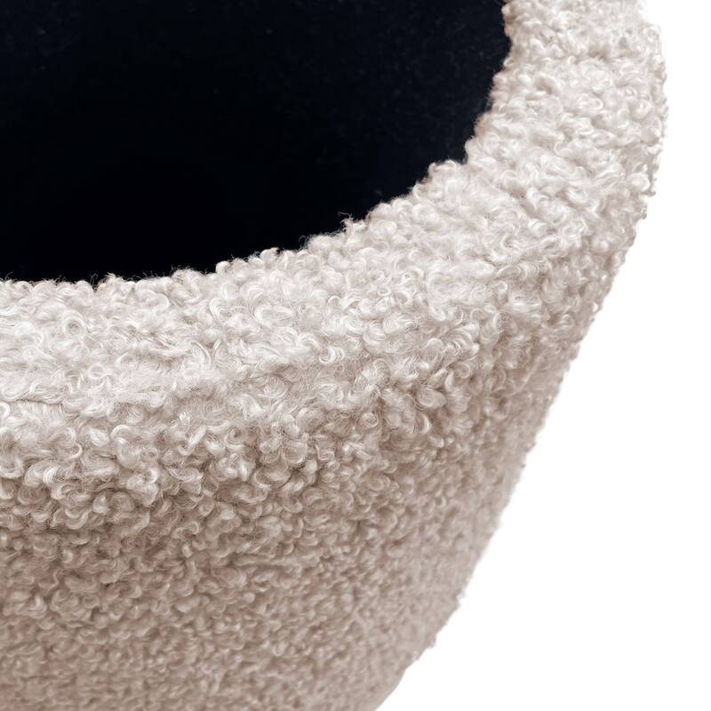 Practical Round Storage Ottoman for Home Organization