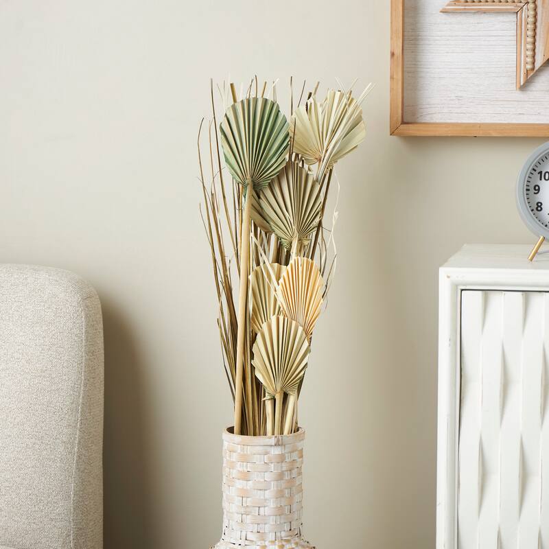 Brown Dried Plant Palm Leaf Home Decor Natural Foliage with Grass - Brown