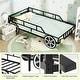 preview thumbnail 10 of 9, Costway Twin Car-Shaped Metal Bed Frame with Wheels Decorations Safety