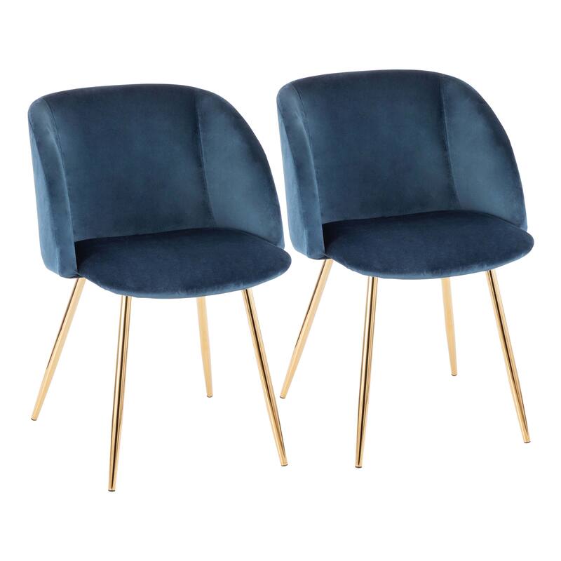 Silver Orchid Harding Upholstered Dining Chairs (Set of 2) - Blue/Gold