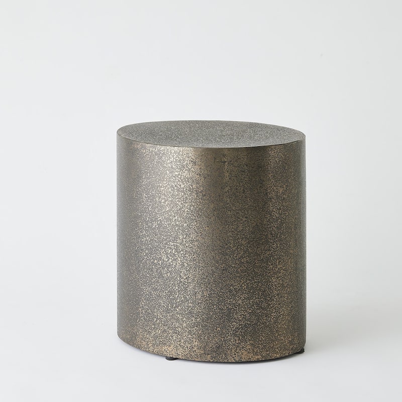 Yves Texture Drum Table - Champagne - Small