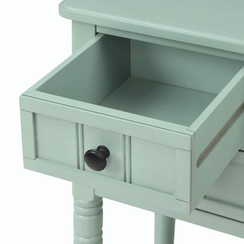 23.7"L Console Table with 3 Storage Drawers and Bottom Shelf