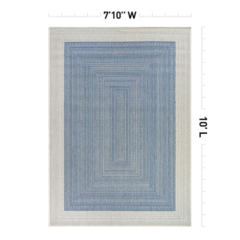 World Rug Gallery Contemporary Braided Weather Resistant Reversible Indoor/Outdoor Area Rug