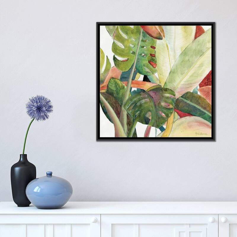 iCanvas "Tropical Lush Garden square I" by Marie Elaine Cusson Framed Canvas Print