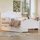 preview thumbnail 1 of 42, Kids Platform Bed with Saddle-shape Headboard and Footboard, 2 Drawers Underneath, 10 Pc Slats Support, No Box Spring Needed White - Twin
