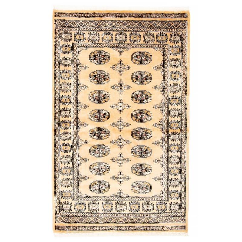 ECARPETGALLERY Hand-knotted Peshawar Bokhara Beige Wool Rug - 3'3 x 5'4 - 3'3 x 5'4 - Beige